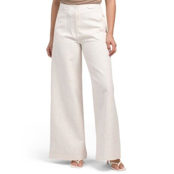 Torn By Robby Kobo Women's Ivory Wide Leg Bernard Pants Size Small - Picture 1 of 8